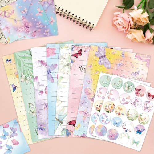 FUNCLASS 160 Pcs Butterfly Stationery Set Letter and Envelopes - color: Butterfly