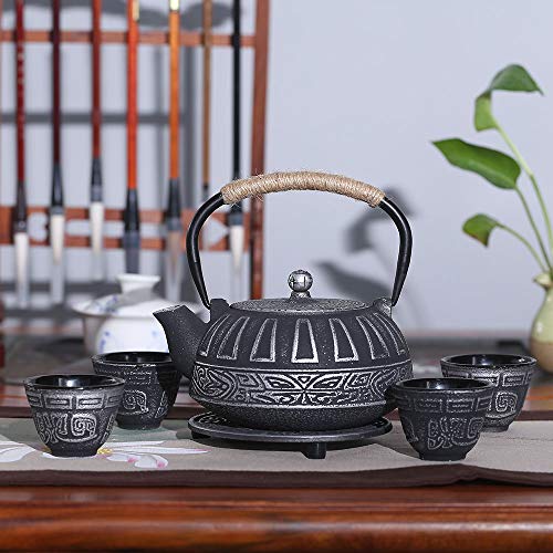 Japanese Style Cast Iron Teapot Set Tetsubin Kettle with Infuser - color: Eight