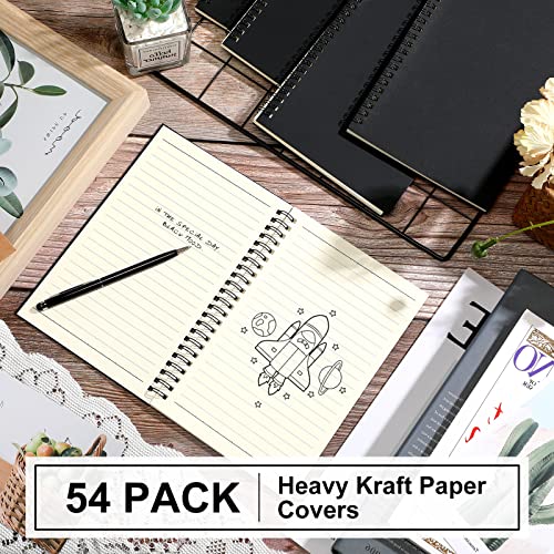 Yahenda 54 Pcs Spiral Notebooks, 1 Subject, Wide Ruled, Black - color: Black