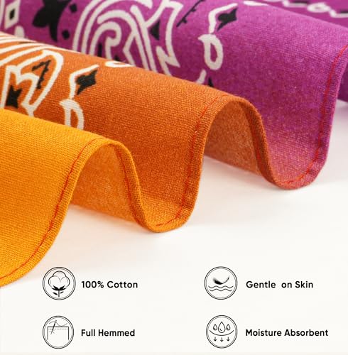 Bycc Bynn Large Soft Cotton Bandanas Pack for Men & Women 22 x 22 inches - color: S- 3 Pack-gradient 1