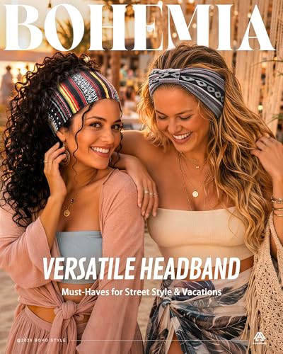 Awumbuk Wide Headbands for Women Knotted Non Slip, Soft Moisture Wicking Head Bands for Workout Sports Yoga 8 Pack - color: Africa black