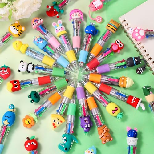 30pcs Mini Multicolor Pens 4-in-1 Cute Fun Pens for Students Teacher Gift - style: Cute-30pcs