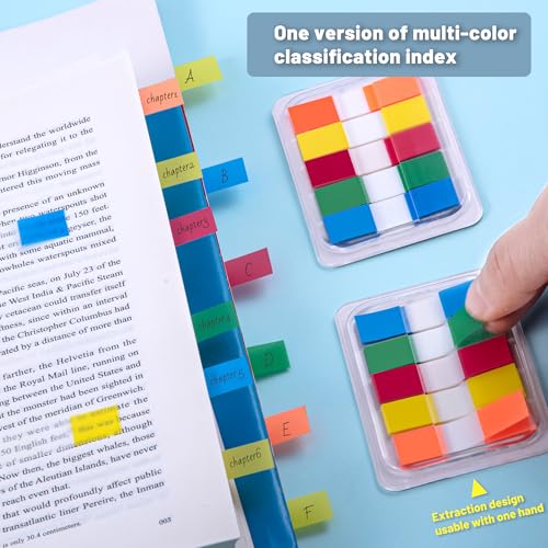 Golcellia 300 Pcs Sticky Tabs, Writable Annotation Tabs for Books - color: Red,orange,green,blue,yellow