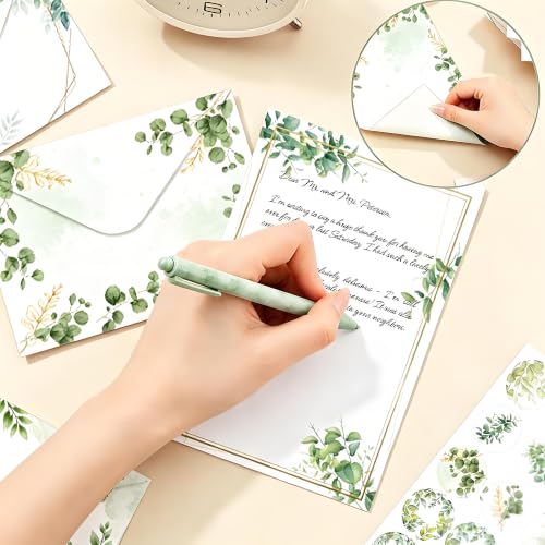 FUNCLASS 160 Pcs Leaf Stationery Set Letter and Envelopes - color: Leaf Unlined