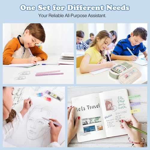 MoKo Pencil Case with Supplies, 60Pcs Aesthetic School Set, Green - color: Green-60P