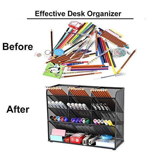 Marbrasse Mesh Desk Organizer, Multi-Functional Pen Holder, Desktop Stationary Organizer, Storage Rack for School Home Office Art Supplies (Mesh Pen Holder) - color: Mesh Pen Holder