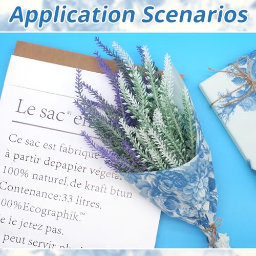 Benvo 20 Sheets Floral Print Tissue Paper 20 inch x 29 inch Decoupage Paper Decorative Tissue Gift Wrapping for DIY Art Craft Spring Wedding Birthday Baby Shower(Style B) - color: Blue Peony