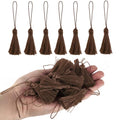 48Pcs Mini Bookmark Tassels Handmade Keychain Silky Tassel - color: 37# Coffee
