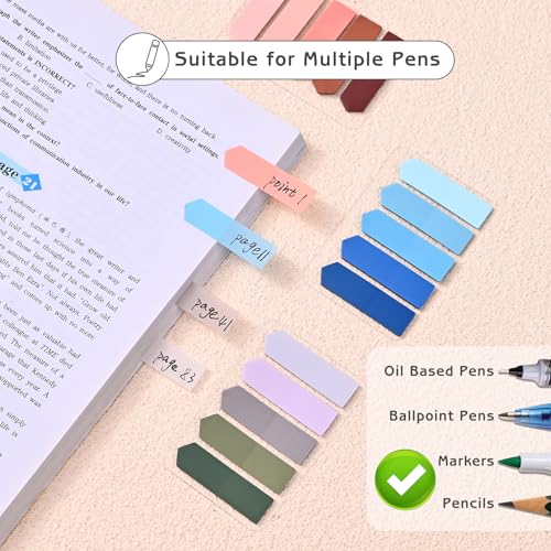 1450 Sheets Transparent Sticky Notes, 3 x 3 inch Aesthetic Clear Lined Sticky Notes with Pen, Gradient Color Waterproof Self-Adhesive Annotation Tabs for Bible Journaling (Blue & Purple) - color: Blue & Purple