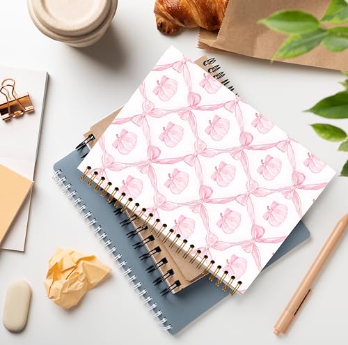 GDJIEGBC Preppy Pink Bow Trellis Pumpkin Notebook 5.5x8.3in - color: Color-I