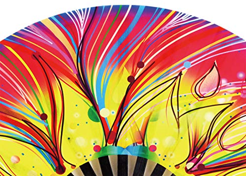 Large Folding Hand Fan Rave Fans, Fire Phoenix - color: Fire Phoenix