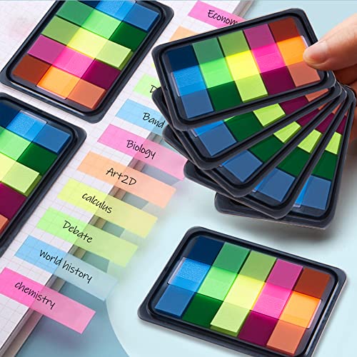 Golcellia 600 Pcs Transparent Sticky Tabs, Pop Up Page Markers for Books - color: Long Strip Base -6
