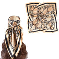 35 Inches Silk Head Scarf-Satin Hair Scarves Silk Bandana Scarf Headscarf for Women's Fashion Scarves - color: Camel-large Cashews