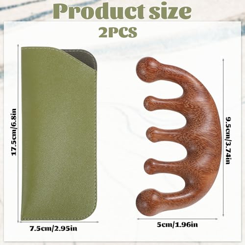 Sandalwood Massage Comb with Gift Bag Wide Tooth Wood Scalp Massager Wooden Scalp Massager Comb for Hair Care