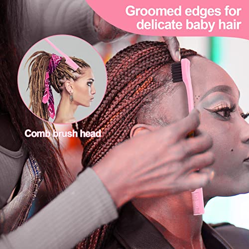 SWEET VIEW 3Pcs Slick Back Hair Brush - color: Pink