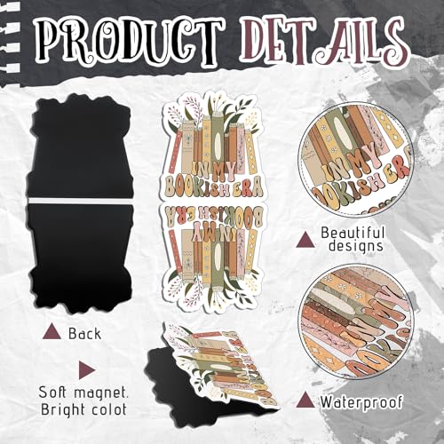 Nezyo 24 Pcs Magnetic Bookmarks Foldable Page Markers Students,Dark Book - style: Dark Book