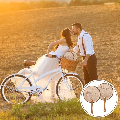 CroBlissful 100 Pcs Wedding Hand Fans for Guest Bulk, Handheld, Tree Bark - style: Tree Bark
