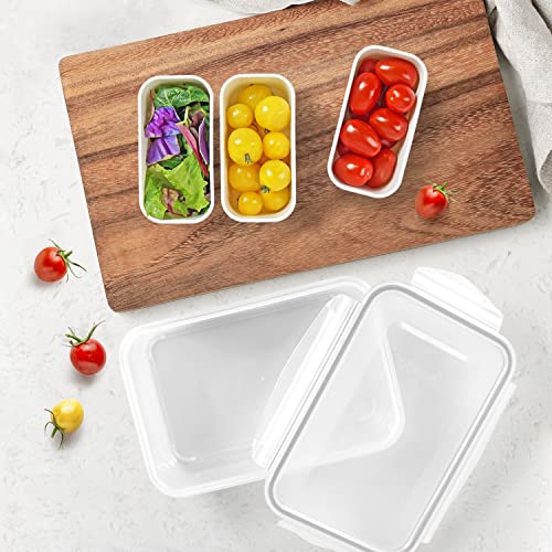 carrotez 3 Compartment Food Container - 4.64 Cup (1100ml) - color: White, size: 3 Compartment (4.6 Cup)