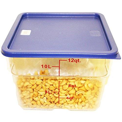 Tiger Chef set of 4 Color-Coded, Snap-Tight Polyethylene Lids, Covers for 12, 18 & 22-Quart Square Food Storage Containers, Midnight Blue, Polyethylene, NSF Certified - style: Lids for 12, 18,