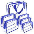 APREUTY 6 Packs Clear Makeup Bags, TSA Approved Toiletry Bags Set, Blue - color: Blue-6PCS(Large+Medium+Small)
