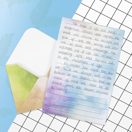 160 Pcs Stationery Paper Envelopes Set - color: Watercolor