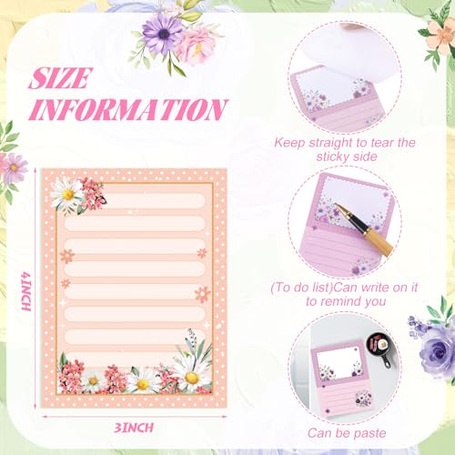Chiisong 12 Pads Cute Sticky Notes Flower Sticky Notes - style: Floral