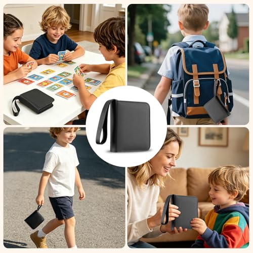 Mini Card Binder, EDUDIIU Small Pokemon Card Binder 30 Pages Holds 60 Cards - color: Black