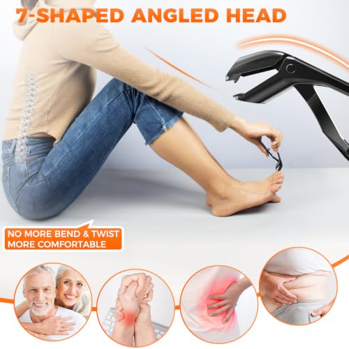 DRMODE Toenail Clippers for Seniors Thick Toenails, Angled Head Wide Jaw - color: Black, size: Big