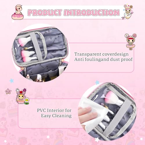 tokidoki Makeup Bag, PU Leather Cosmetic Organizer with Handleer - color: Delicious_Unicorni-A, size: A(9.4*5.1*5.5 inch)