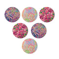 KAMMAK Ceramic Coasters with Cork Base, Boho Drink Coasters, Set of 6