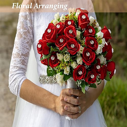 200Pcs Diamond Pins Corsage Boutonniere Pins, 2 Inch Flower Floral Sewing Pin, Straight Rhinestones Pin for Wedding Hair Accessories, Jewelry Decoration DIY Craft, Women and Men