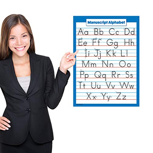 Palace Learning ABC Alphabet - Cursive Chart & Manuscript Poster - Laminated 2 Poster Set (Laminated 18" x 24")