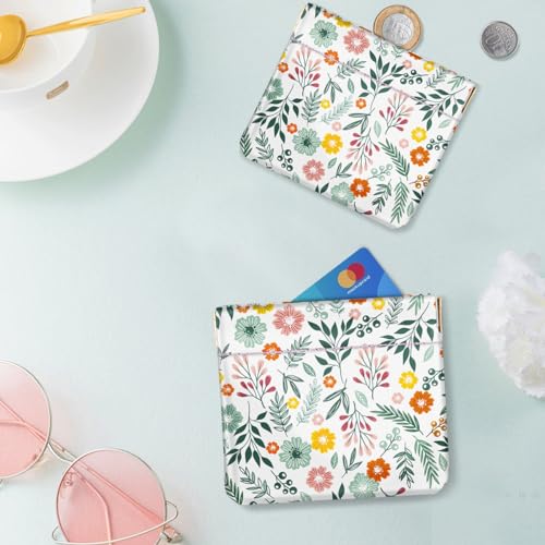 Green Daisy Squeeze Coin Purse Pouch Small Makeup Bag for Purse - color: Green Daisy, size: Small (4.4"x3.85")