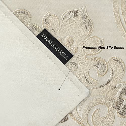 Loom and Mill Luxury Damask Floral Placemats Set of 4, Light Apricot - color: Light Apricot, size: 4 Pieces