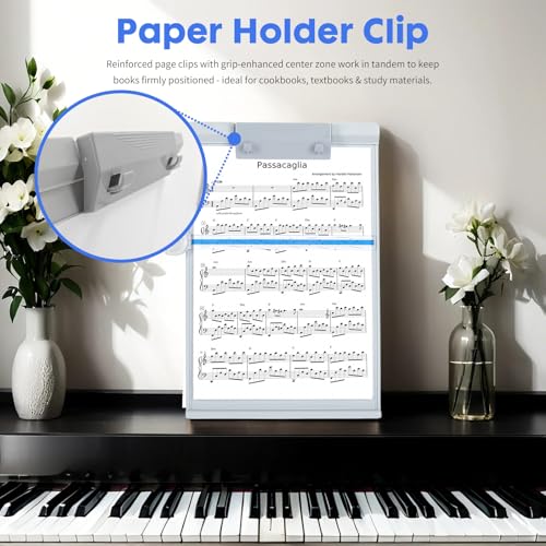 Barelove Document Holder Paper Stand with 7 Adjustable Positions, Grey Paper Holder Stand for Desk When Typing for Reading A4 Letter, Books, Music Sheet, Receipts, Textbooks - color: Grey