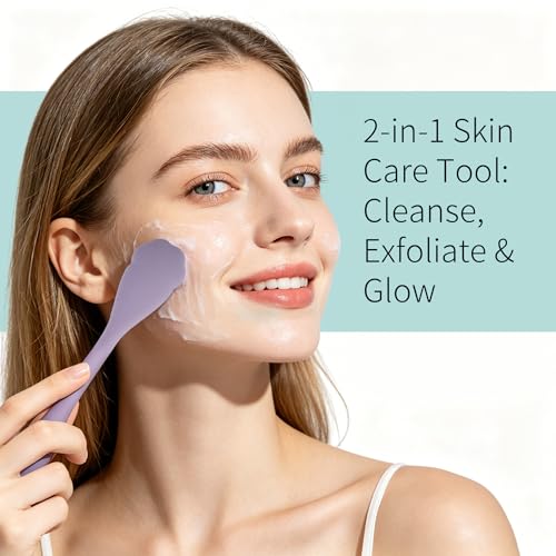 2 Pack Facial Cleansing Brush Set, 2-in-1 Cat Paw Silicone Face Scrubber. Used for Exfoliation, Massagem, Blackhead Removal, and Boby Lotion Application, Cleansing Skincare Tool