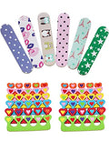 6 Pieces Colorful Girly Mini Emery Nail Files + 6 Pairs Heart Design Toe Separators Manicure/Pedicure Kit Kid Spa Party (Pack of 1) - size: 12 Piece Set