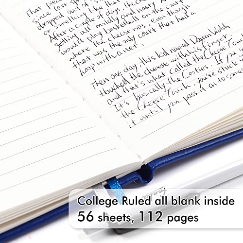 feela 6 Pack Pocket Mini Notebooks Bulk, Small Cute Memo Notepads Hardcover College Ruled Lined Journals with Pen Holder for School Business Work, with 6 Black Pens, 3.5”x 5.5”, A6, Navy - color: A6 6 Navy