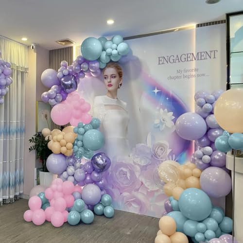 Pastel Pink Purple Blue Balloon Garland Arch Kit (166 PCS) - color: Blue-pink-purple