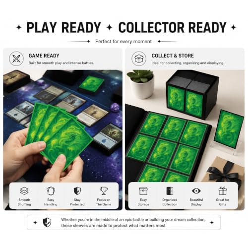 100 PCS TCG/MTG Card Sleeves, Matte Back Anti-Slip & Easy Shuffling Applicable to OCG CCG DTCG PTCG, 2.6 x 3.6 in Standard Size Cards (Forest Warden) - color: Forest Warden