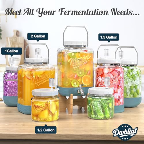 Large Fermentation Jars with Airlock, 2 Gallon Glass Jar with Lid - size: 2 Gallon