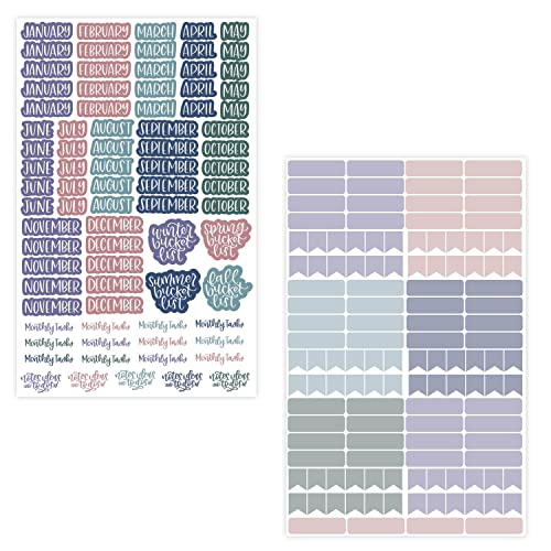 bloom daily planners Calendar Essentials Planner Stickers - Color Coordinating Monthly Headings, Dates, Icons, Etc. - 8 Sheets, 1629 Stickers Per Pack! - Jewel Tones - color: Classic Sticker Pack V3