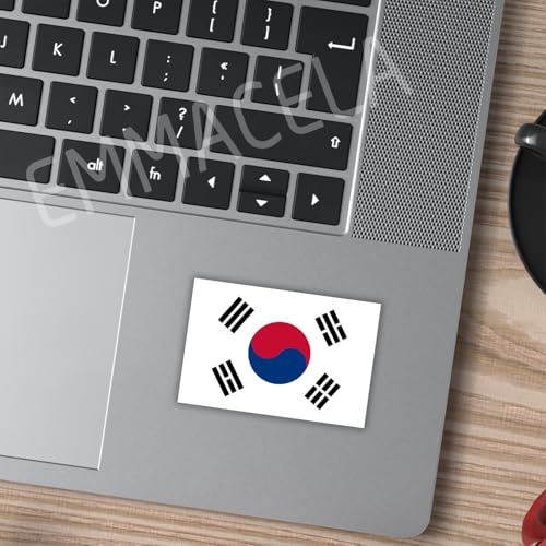 (3PCS) South Korea Flag stickers, Countries Flag Stickers - Waterproof Vinyl Decals For Laptops, Tumblers, Water Bottles, Books, Scrapbooks, Size 3 x 2 Inch - color: South Korea
