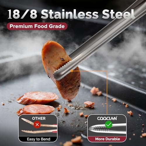 Precise Serrated Non-Slip Tips Cooking Tongs (9.5" & 11.5" & 13.5") - size: 9.5"+11.5"+13.5"