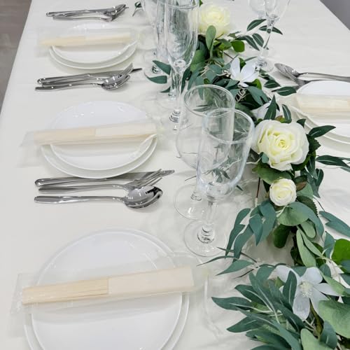 50pcs Paper Hand Fan with Organza Bags Bamboo Handheld Folding Fans DIY Decorative Wedding Party Favors (Cream) - color: Cream