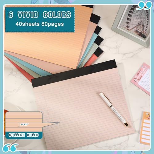 Lincia 6 Pcs Legal Pads Landscape Notebook, Vintage Color - color: Vintage Color