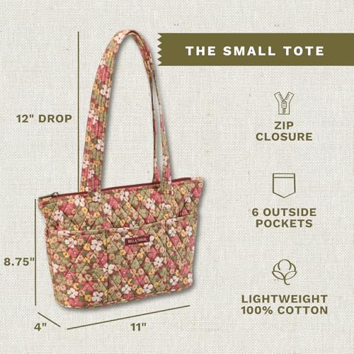 Bella Taylor Small Tote, Quilted Shoulder Bag for Women - color: Autumn Garden
