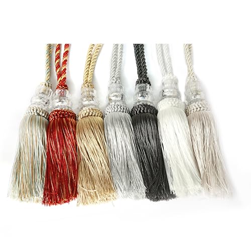 4 Pack Curtain Tiebacks with Tassel, Mix Blue - color: Mix Blue, size: 4