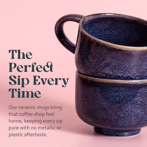 NOVA CERAMICS Navy Blue Extra Large Coffee Mug - 16 oz Ceramic Mug - Abyss - color: Abyss
