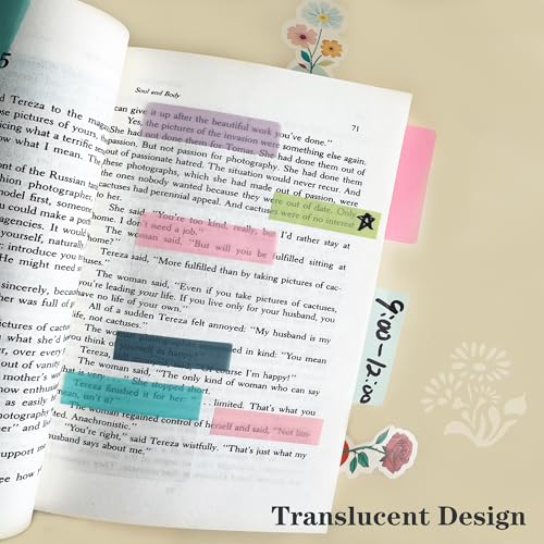 ELII 500 PCS Book Tabs 2 Inch Sticky Index Tabs,Colored Page Markers - color: Blossom, size: 500